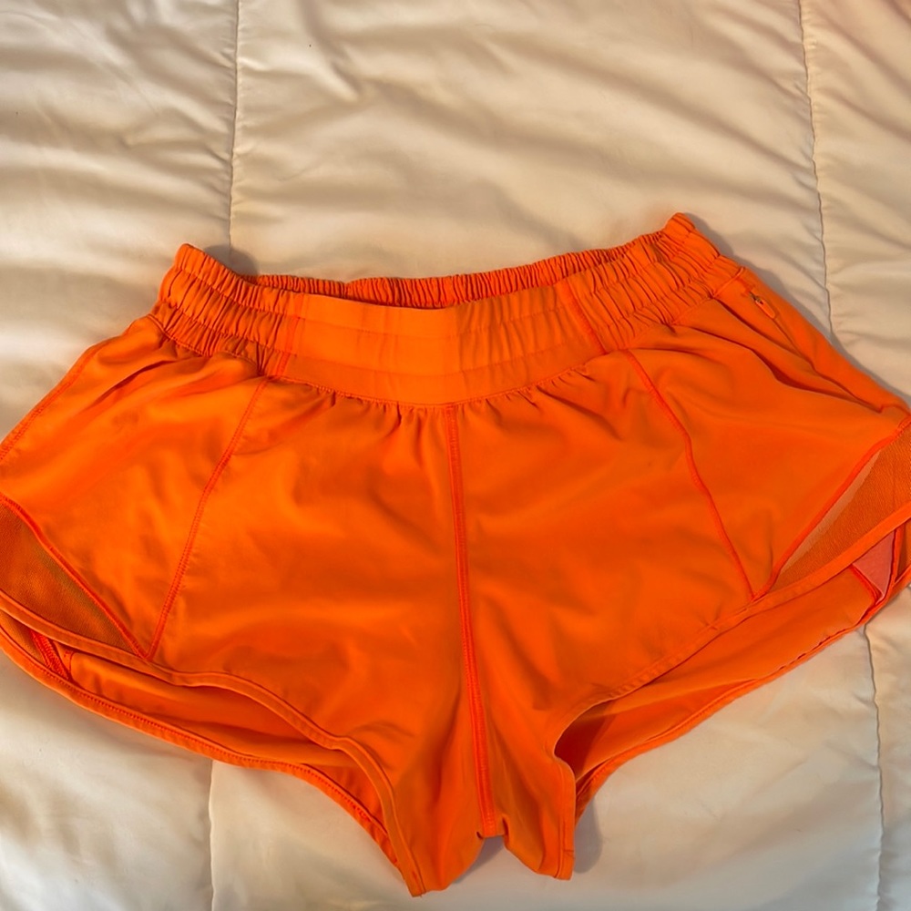 Highlight Orange Lulu Shorts!